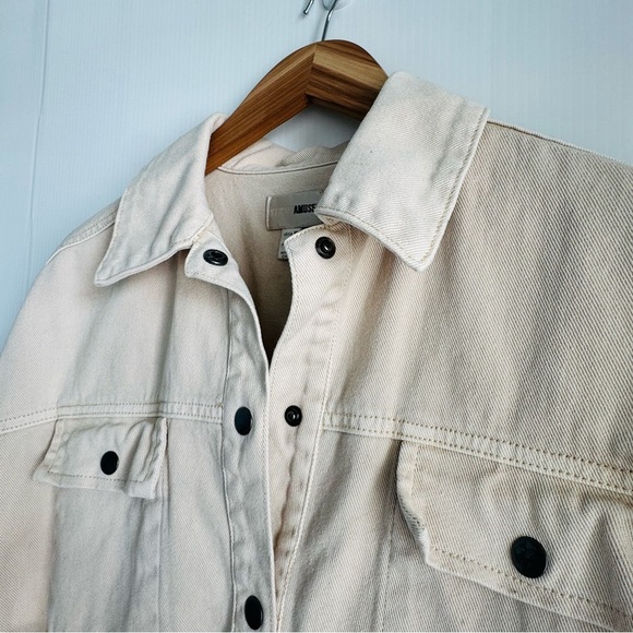 Amuse Society Dorr Revolve Women's Cream jean Jacket tie waist size XS - Picture 2 of 10